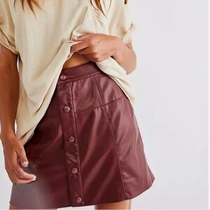 Free People Faux Leather Mini Skirt